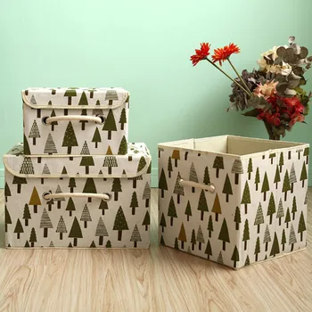 

Cotton and Linen Storage Box Square Folding Clothes Storage Box Clothes Quilt Storage Box