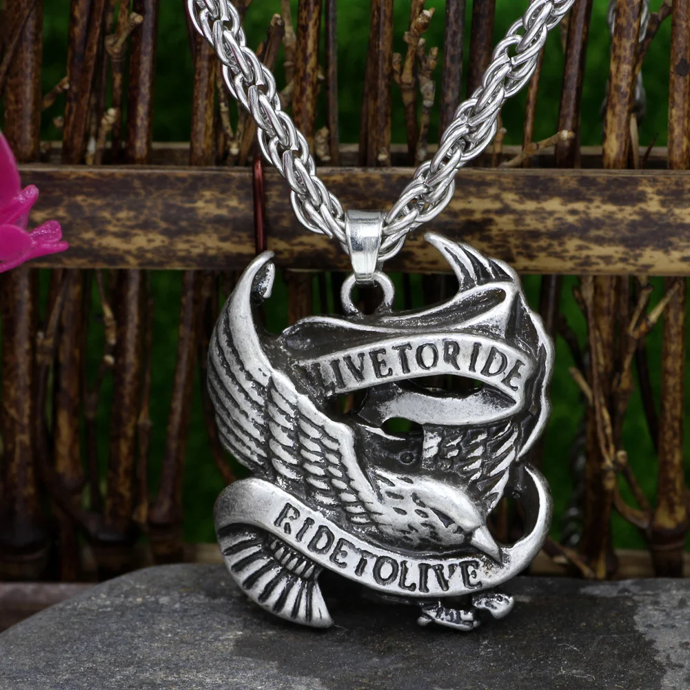Biker eagle pendant Live To Ride Necklace Pendant Titanium high quality Jewelry | Украшения и аксессуары