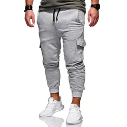 2019 прибытие брюки карго мужские карманы Твердые джоггеры Homme повседневные спортивные брюки мужские модные брюки плюс размер 3XL W3
