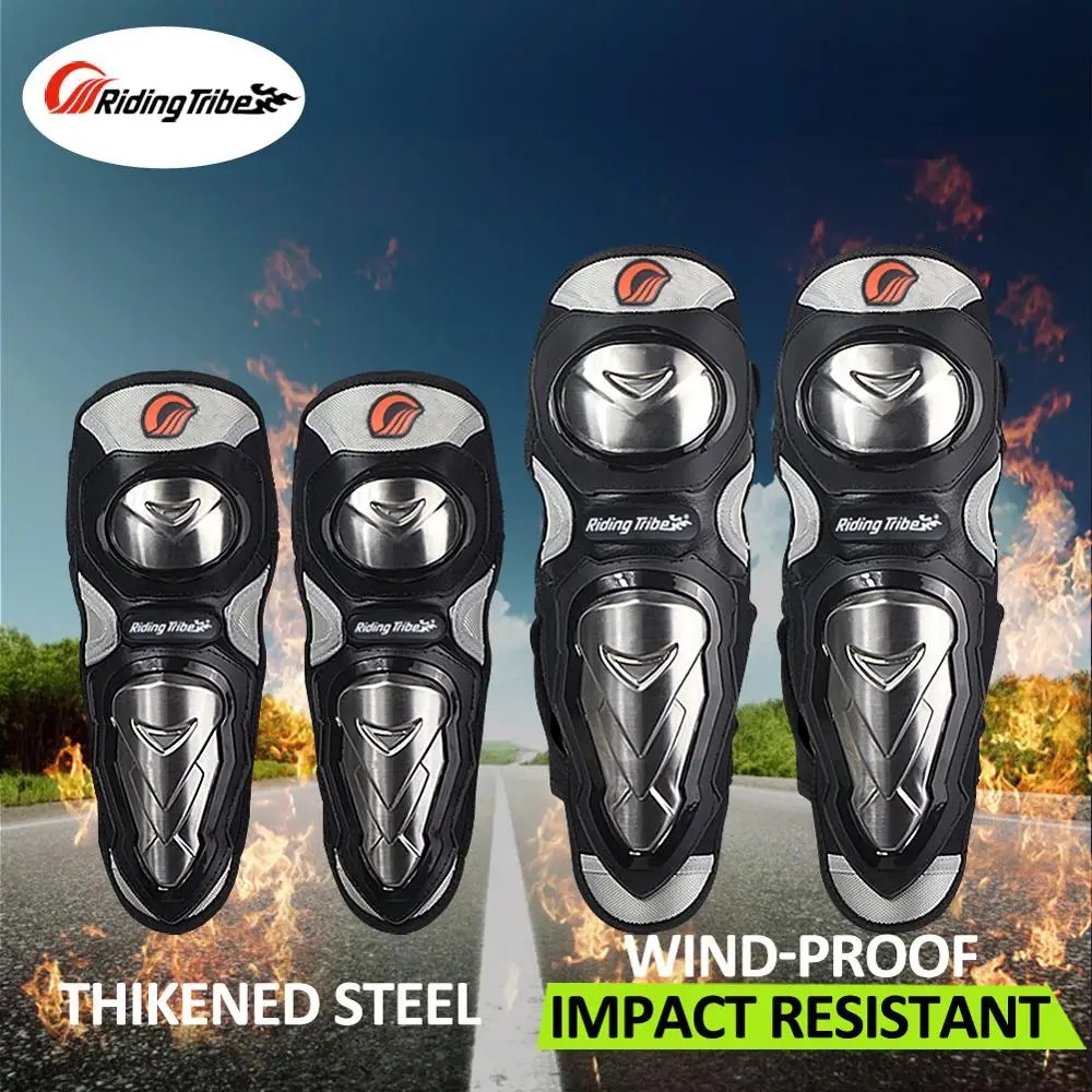 

Kneepads Elbowpads Heavy Protection Stainless Steel elbow and knee Riding Protective Armor Motorbike Rider Shin Protector HX-P19