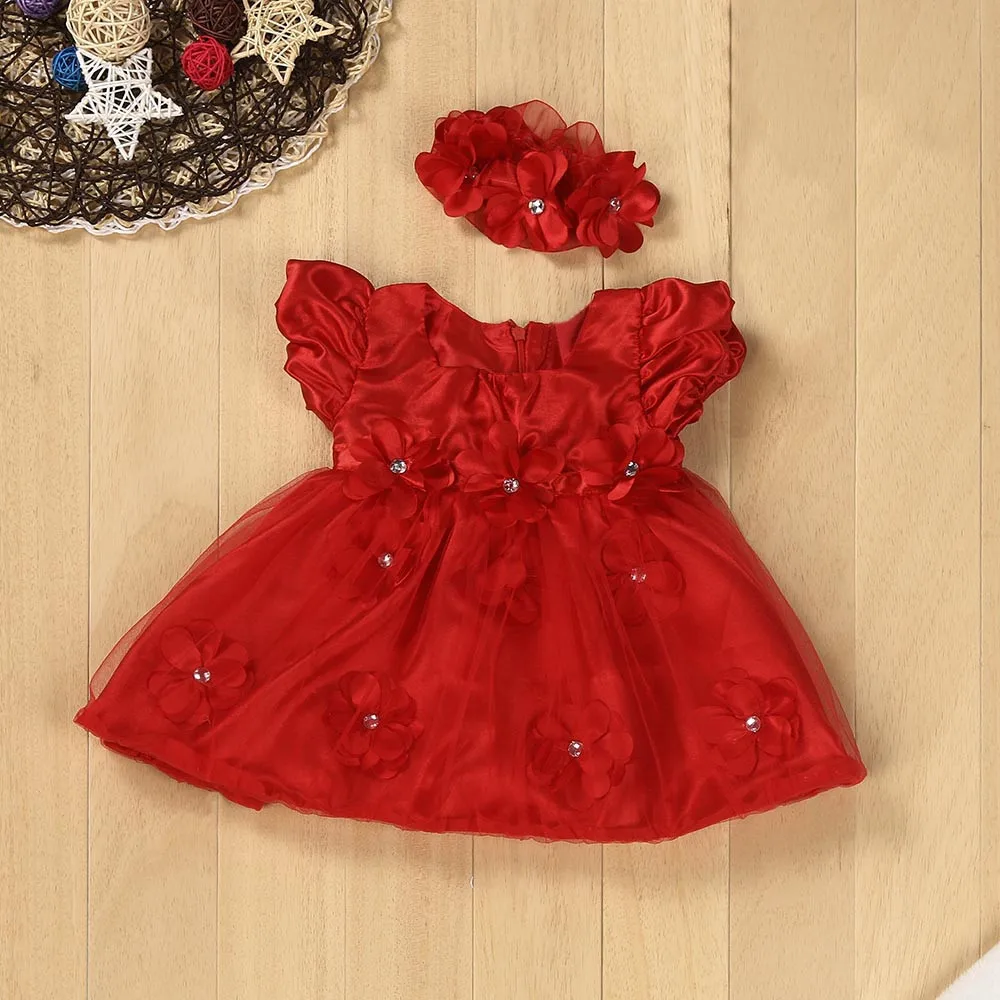 Рождественское платье для малышей; пышные кружевные платья принцессы без рукавов с цветочным узором для маленьких девочек; одежда для маленьких девочек; vestido infantil