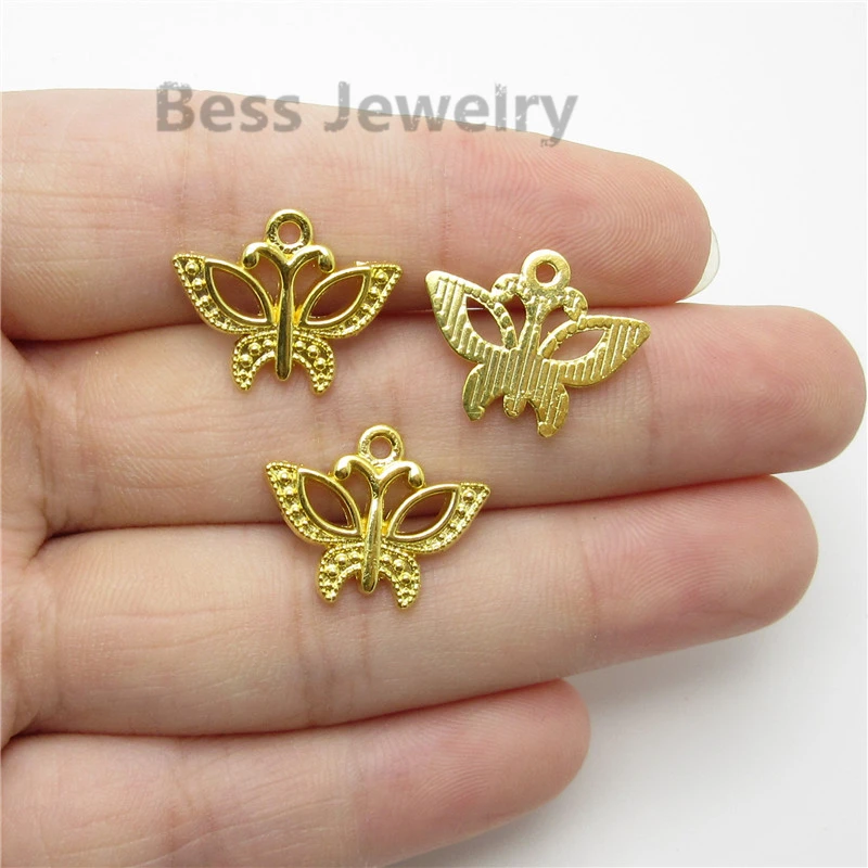 80PCS (19*15mm) gold Butterfly charms pendant fit European bracelet diy