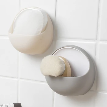 

New Multi-functional Bathroom Soap Holder Strong Sucker Soap Dish Kitchen Wall-mounted Drain Hollow Soap Box Freeship