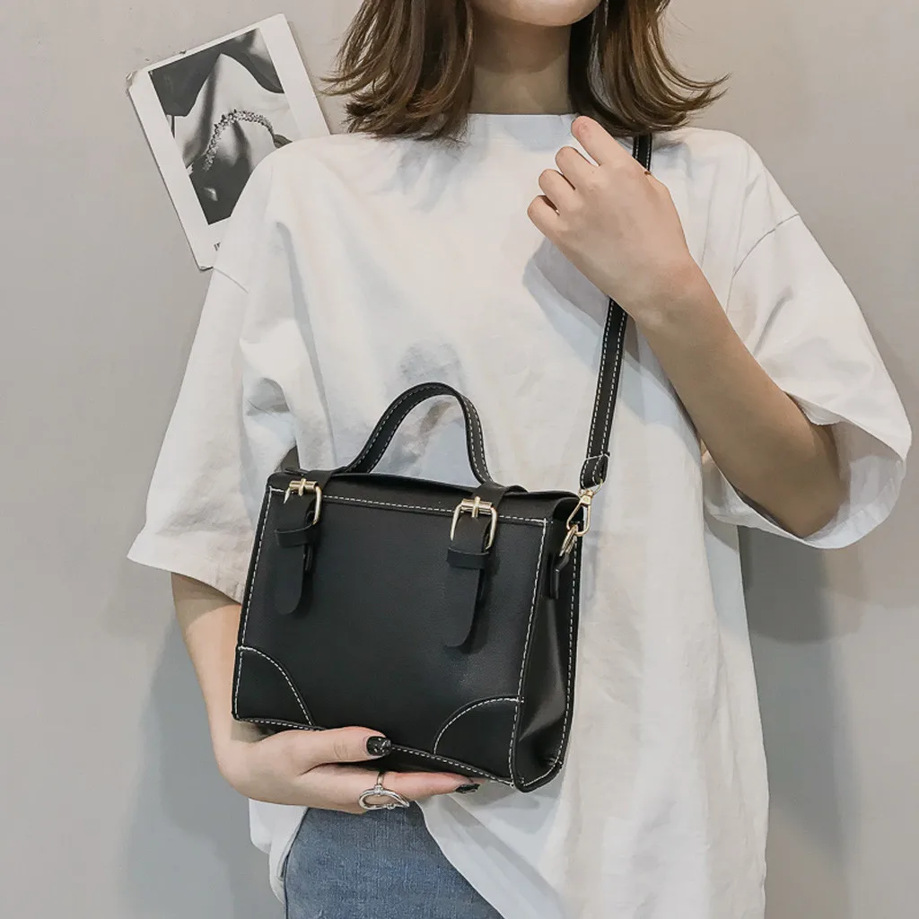 Ladies Bag Fashion Leather Solid Color Personality Shoulder Handbag Messenger bolsa masculina sac femme woman bag 2019