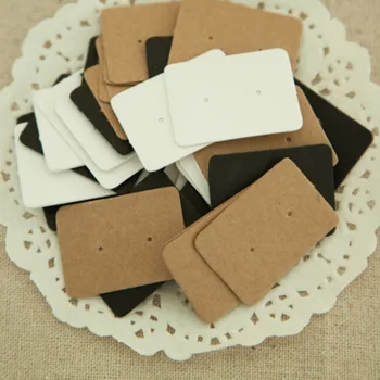 

200Pcs Jewelry Earring Ear Studs Hanging Holder Display Hang Paper Cardboard Cards Kraft Paper Package For Party 2.5*3.5cm