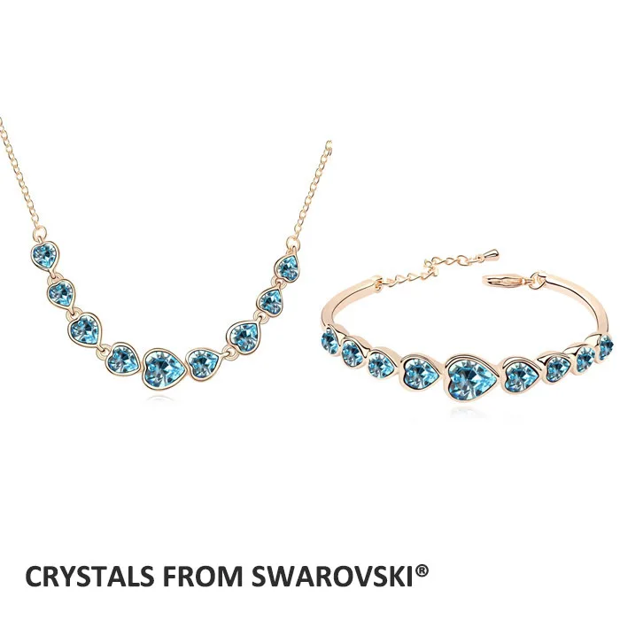 

2015 christmas gift! High quality Necklace and Bangle set Crystals from Swarovski