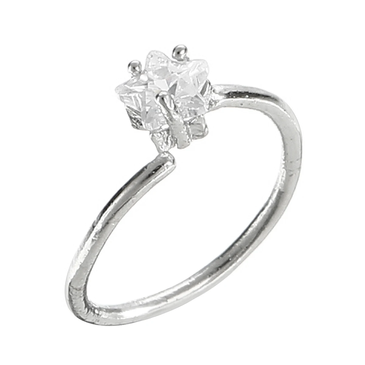 Small Thin Star Crystal Rhinestone Stainless Steel Nose Hoop Ring 3 Colors