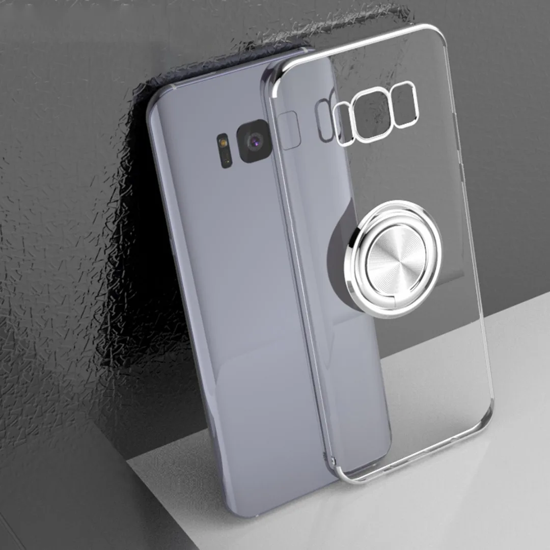 Luxury Car Bracket Soft TPU Ring Holder Stand Phone Case Back Cover for Samsung Galaxy Note 9 S8 S9 plus S10 Plus S10e Fundas