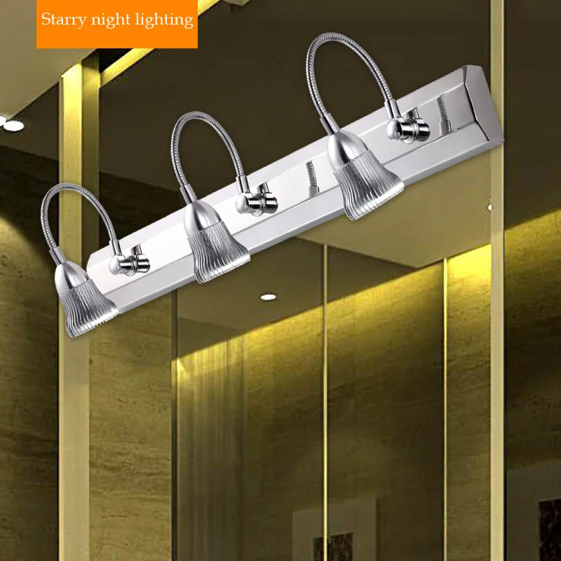 Modern Bathroom LED mirror lights stainless steel 2/3 plugs 90 260v