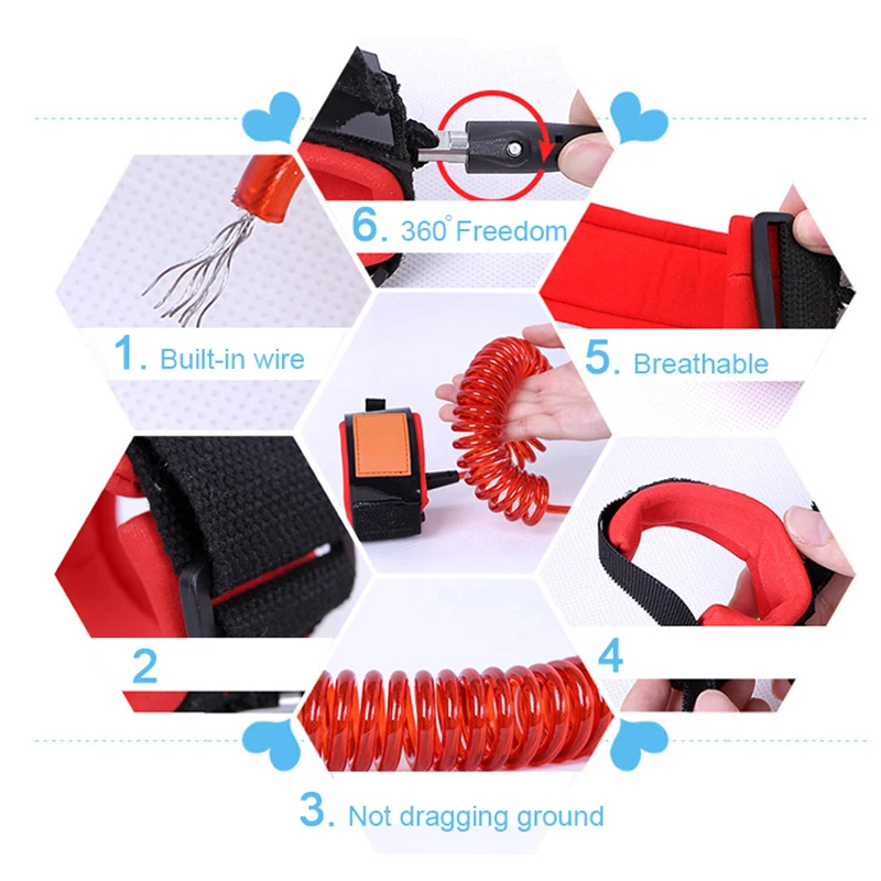 1,5 м Регулируемый Детский наручный поводок для детей преддошкольного возраста, ремни безопасности для детей, защитные браслеты для детей