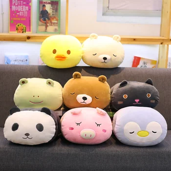 

Candice guo! cute plush toy lovely polar bear duck frog panda pig cat penguin soft cushion hand warm birthday Christmas gift 1pc
