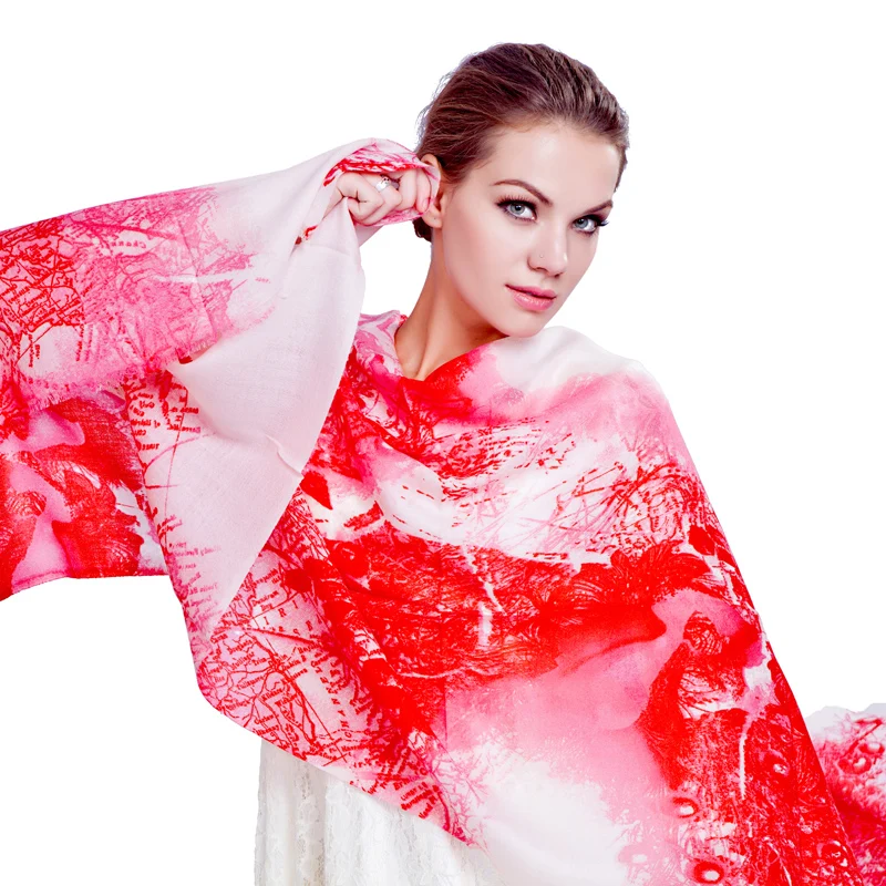 High quality 100 wool scarf for women female ladies fashion design