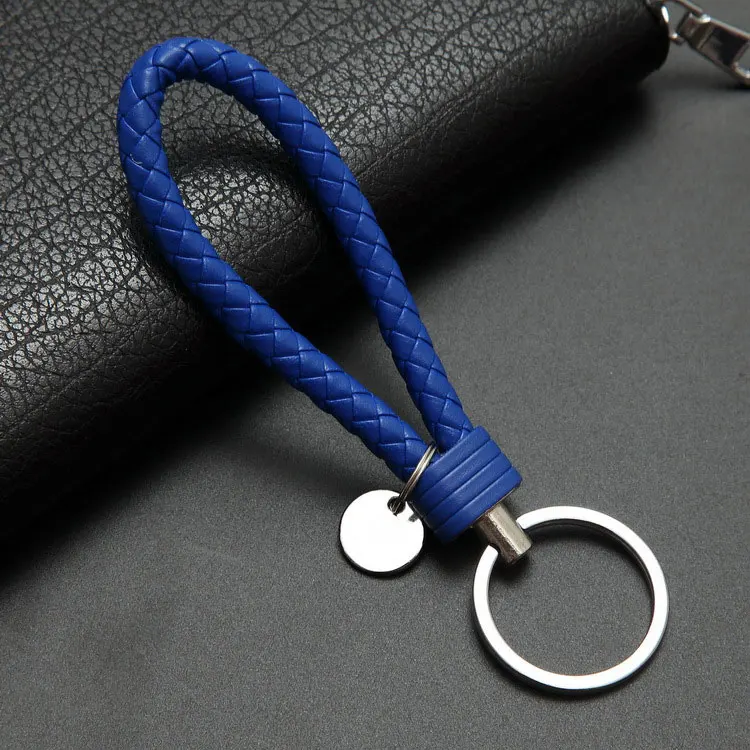 

40colors handbag Keychains Braided Leather Rope Handmade Woven Key chains Leather Key Chain Ring Holder for Car Keyrings