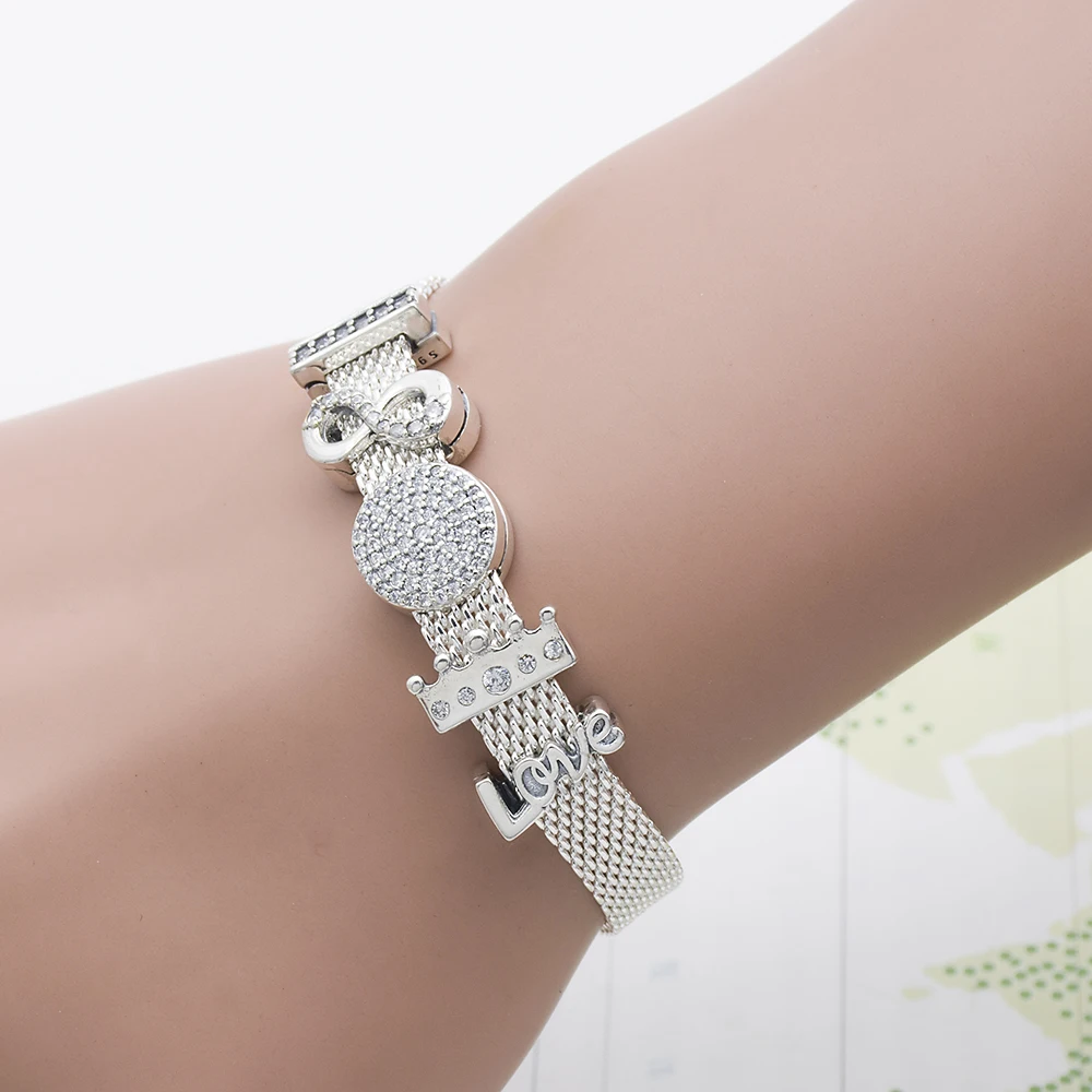 

pandor a Reflexions silver hgih quality Pand BRACELET Charms bead for women Bracelet clip with AAA zircon gift have logo