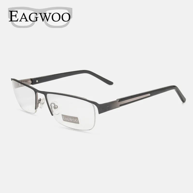 Eagwoo, широкие очки для лица, полуоправа, оптическая оправа, бизнес очки для глаз, большие очки с пружинным дужком, D9172