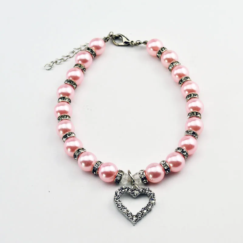 Fashion Pearl Pet Necklace for Dogs Cats Loving Heart Pendant Chihuahua Yorkie Dog Necklace Pet Accessories Puppy Dog Products4