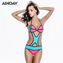 Для женщин сексуальные треугольные Одна деталь купальник для красоток с ремешками Купальники Холтер ванный комплект бразильский ванный комплект B345