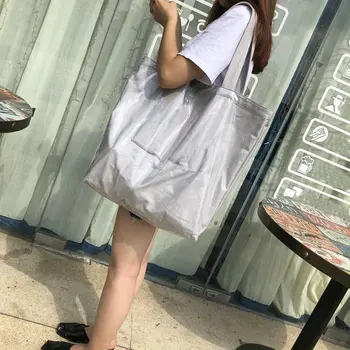 

2019 Korea new simple fashion large capacity tote bag waterproof pvc shoulder handbag woman big bag C43-98