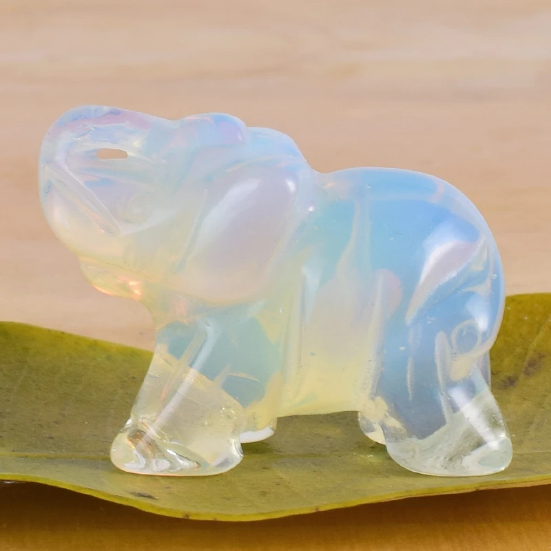 Opalite фигурки слонов искусственный камень мини животные ремесло минеральный камень статуя ремесло для декора Исцеление Кристалл подарок