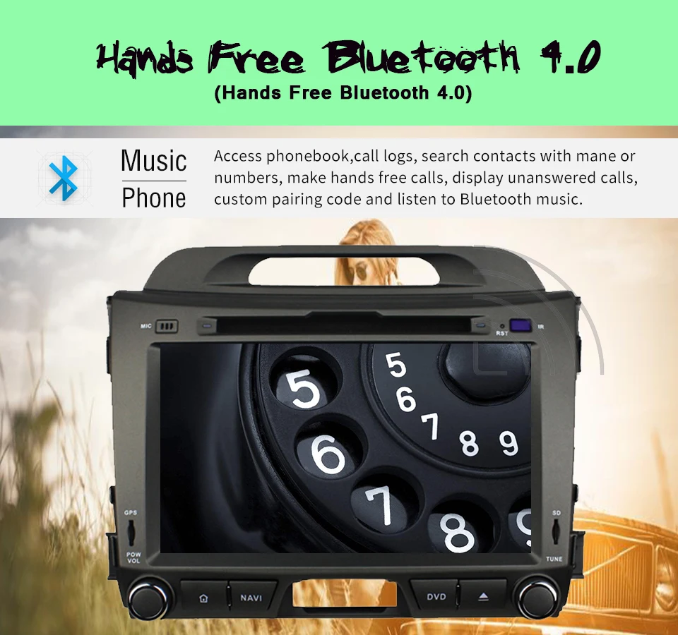 Discount 2Din Android 9.0 4GB IPS Screen 1024*600 Car PC Tablet Dvd Player For Kia Sportage R 2011 2012 2013 2014 2015 GPS Radio Audio 10