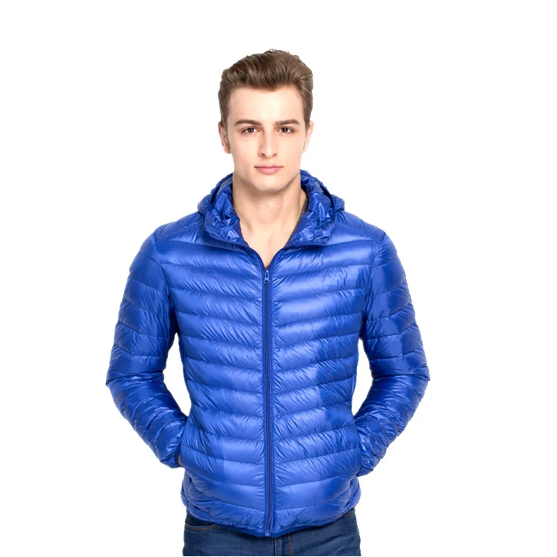 man jacket winter warm ultralight down coat Hooded 95%