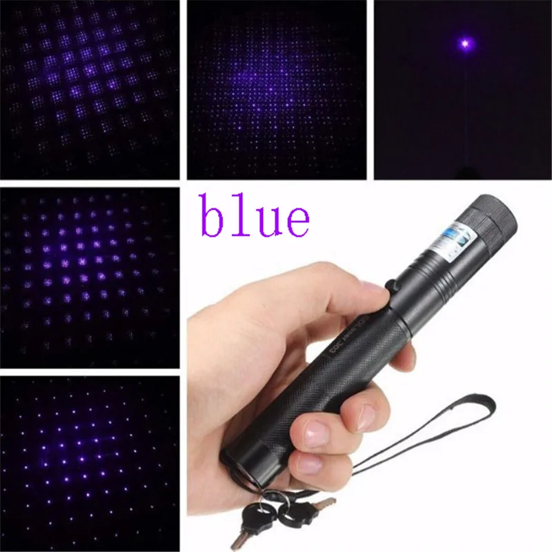 10000m High Power Blue Laser 303 Pointer Multiple Patterns Focus Green Laser Sight Adjustable Portable Hunting Red Lazer Pointer