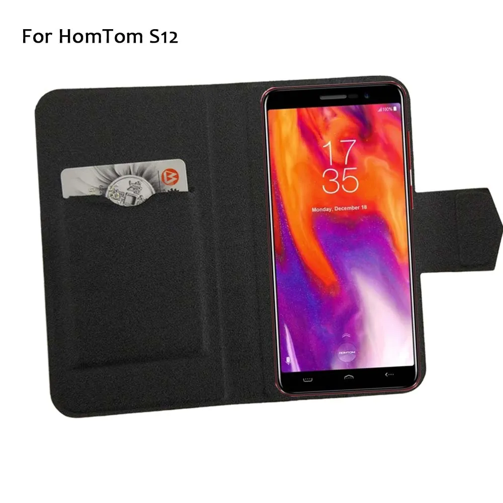 

5 Colors Hot! HomTom S12 Case Phone Leather Cover,Factory Direct Protective Full Flip Stand Leather Phone Shell Cases