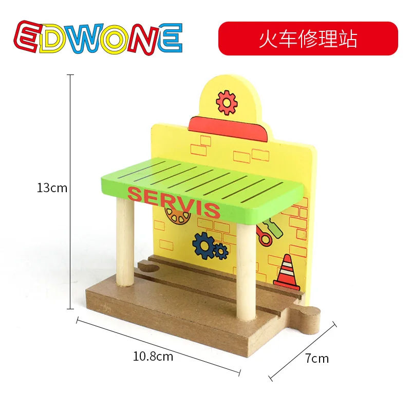 Деревянная дорожка поезд Игрушка комбинированная игрушка сцена детская разнообразная комбинация BRIO трек сборка Аксессуары обучающая игрушка - Цвет: Train repair station