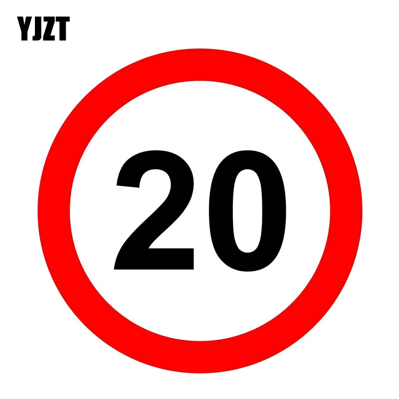 

YJZT 12CM*12CM Reflective Warning 20 Mph Speed Car Sticker PVC Decal 12-1269