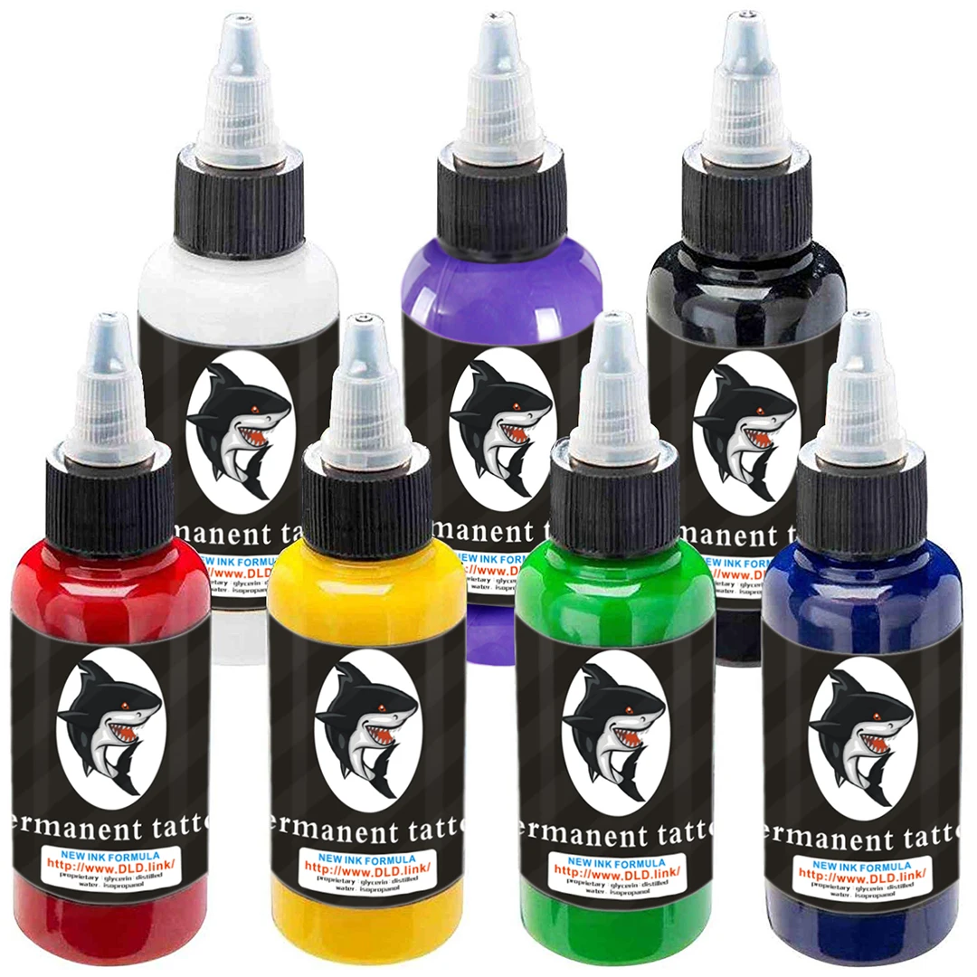 

Tattoo Artist Ink Set Permanent Tattoo Pigment Body Painting Color - 7 Best Selling Primary Colors (2 Ounce-7 Bottle Set)