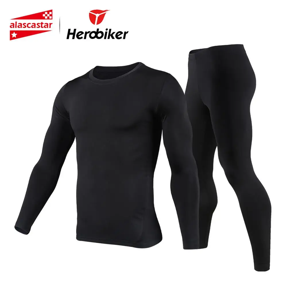 New Men Fleece Thermal Underwear Outdoor Sport Motorcycle Skiing Winter Warm Base Layers Tight Long Johns Tops & Pants Set