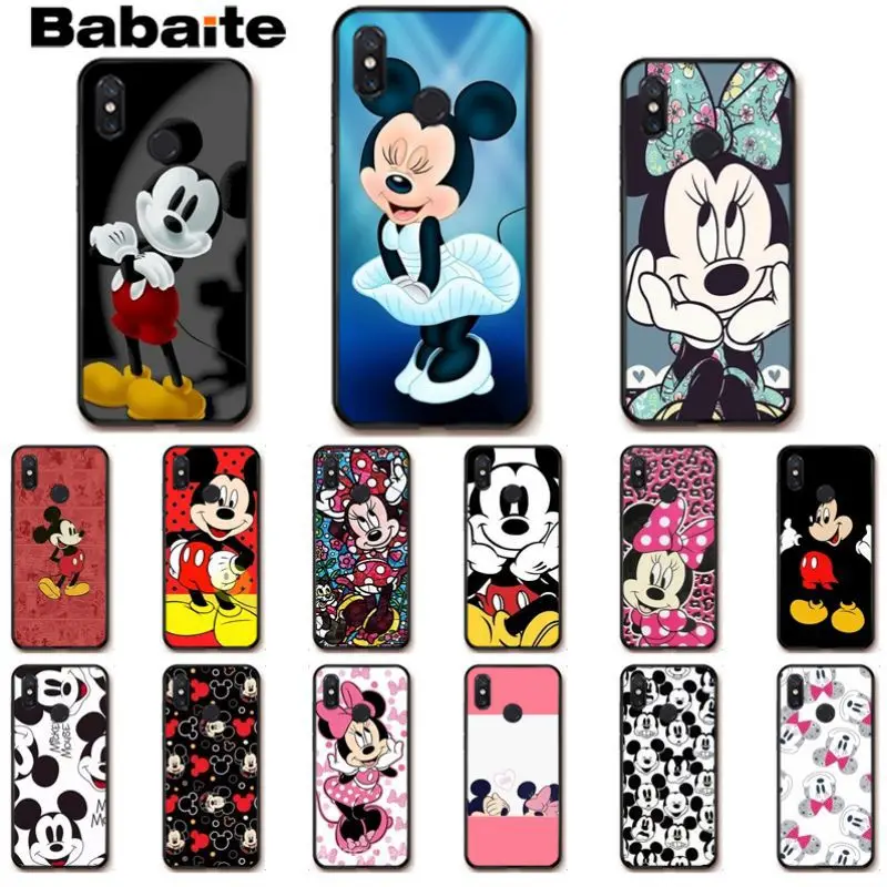 

Babaite Mickey Minnie mouse Luxury Unique Design Phone Cover For xiaomi mi 8se 6 mi8lite note2 note3 mix2 max2 max3 coque