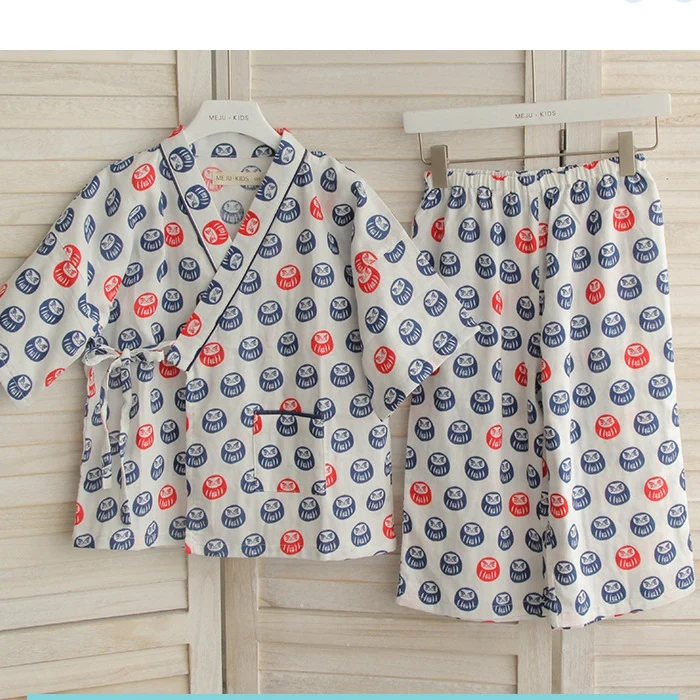 Новинка года; кимоно с принтом «Love»; пижамный комплект унисекс из хлопка для девочек домашняя одежда для мальчиков детская одежда с v-образным вырезом; Лидер продаж - Цвет: color2