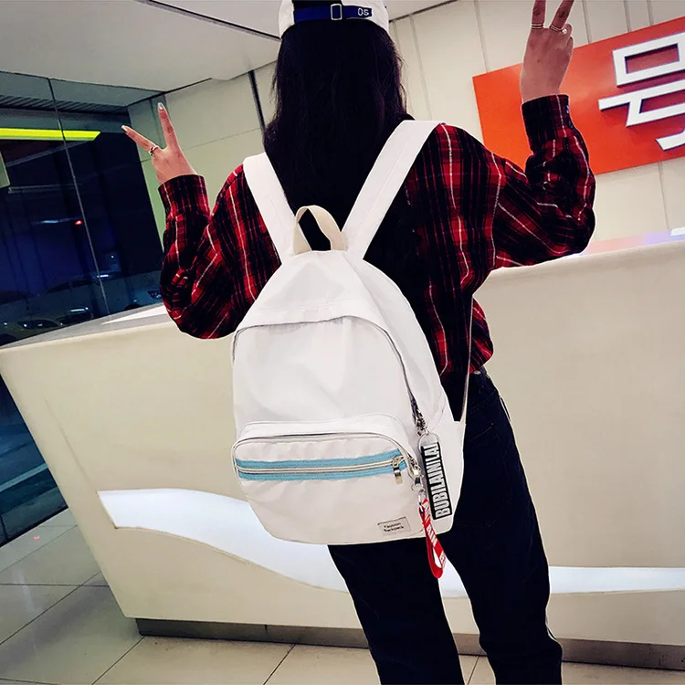 Японский Харадзюку сплошной цвет ulzzang backbag дикая кисть уличная Студенческая сумка стример женский рюкзак