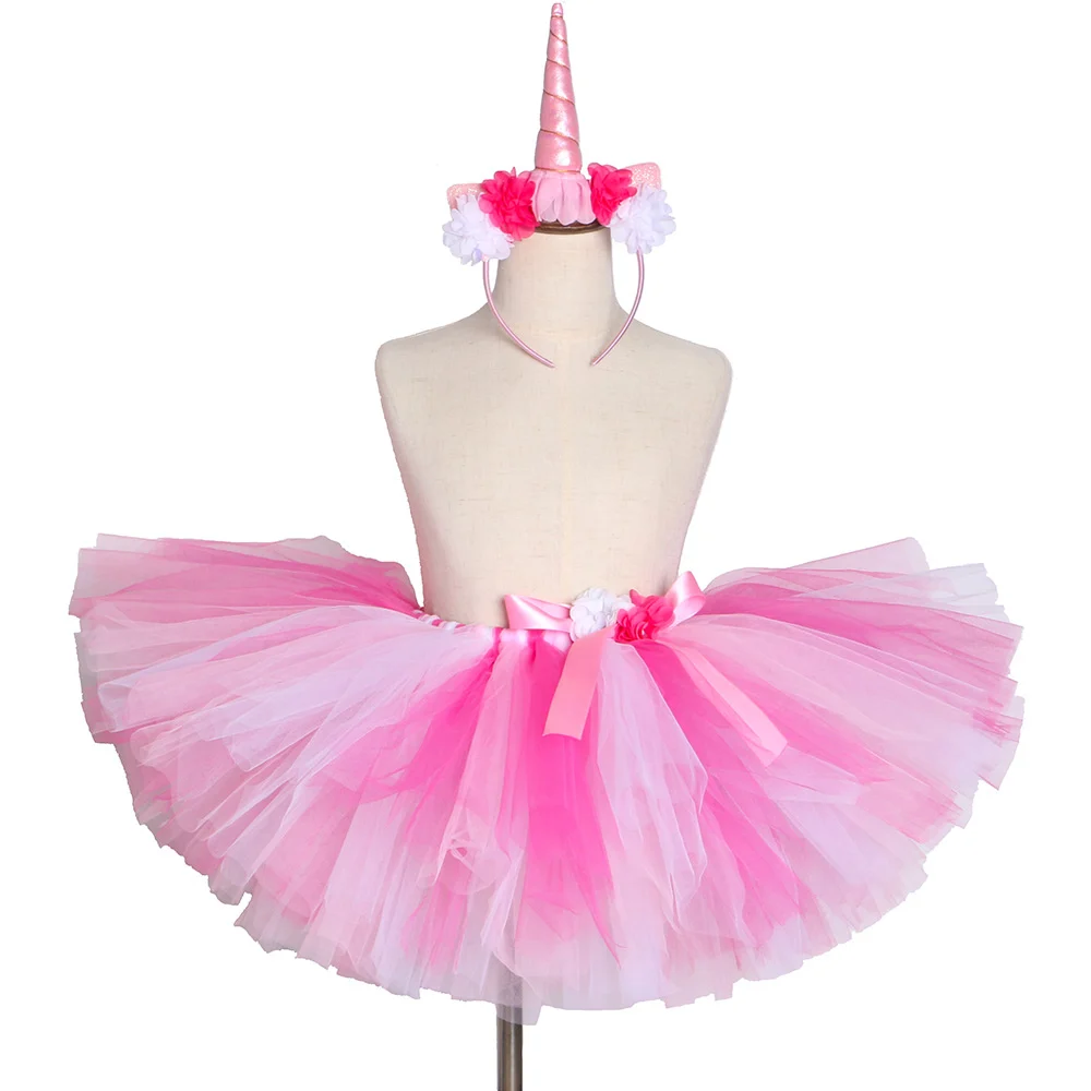 

Unicorn Kids Girls Tutu Skirt Pink Flower Girls Tulle Skirt Princess Halloween Birthday Party Tutu Skirt Girl Unicorn Costume