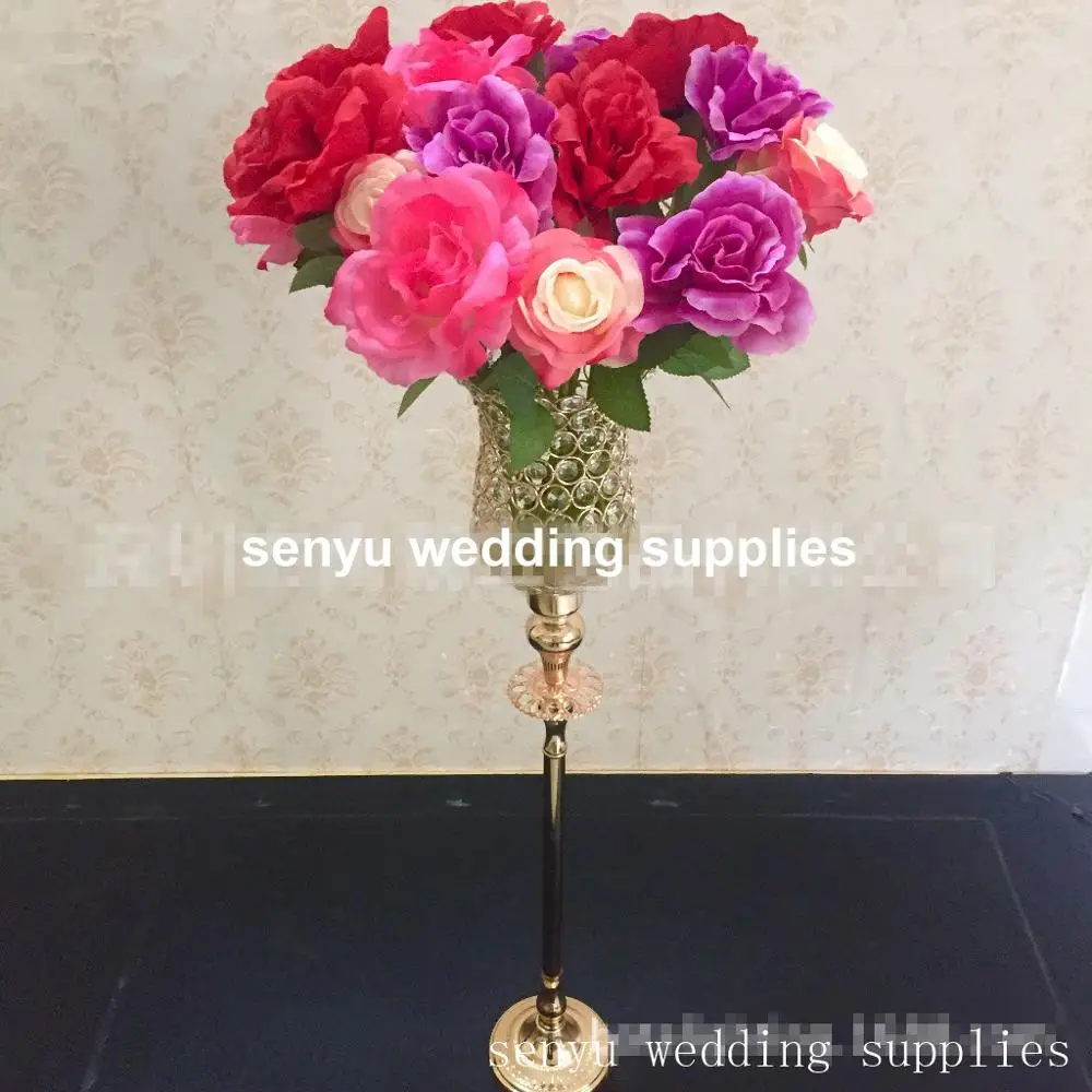 

25 days sent order Decoration Flower Stand Wedding Aisle Crystal Pillars Wedding Walkway Stand Centerpiece for Party senyu00044
