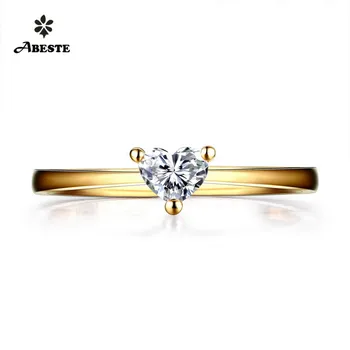 

ANI 18K Yellow/Rose/White Gold (AU750) Wedding Ring 0.2ct Certified Eternity Heart Cut Natural Diamond Ring for Women Engagement