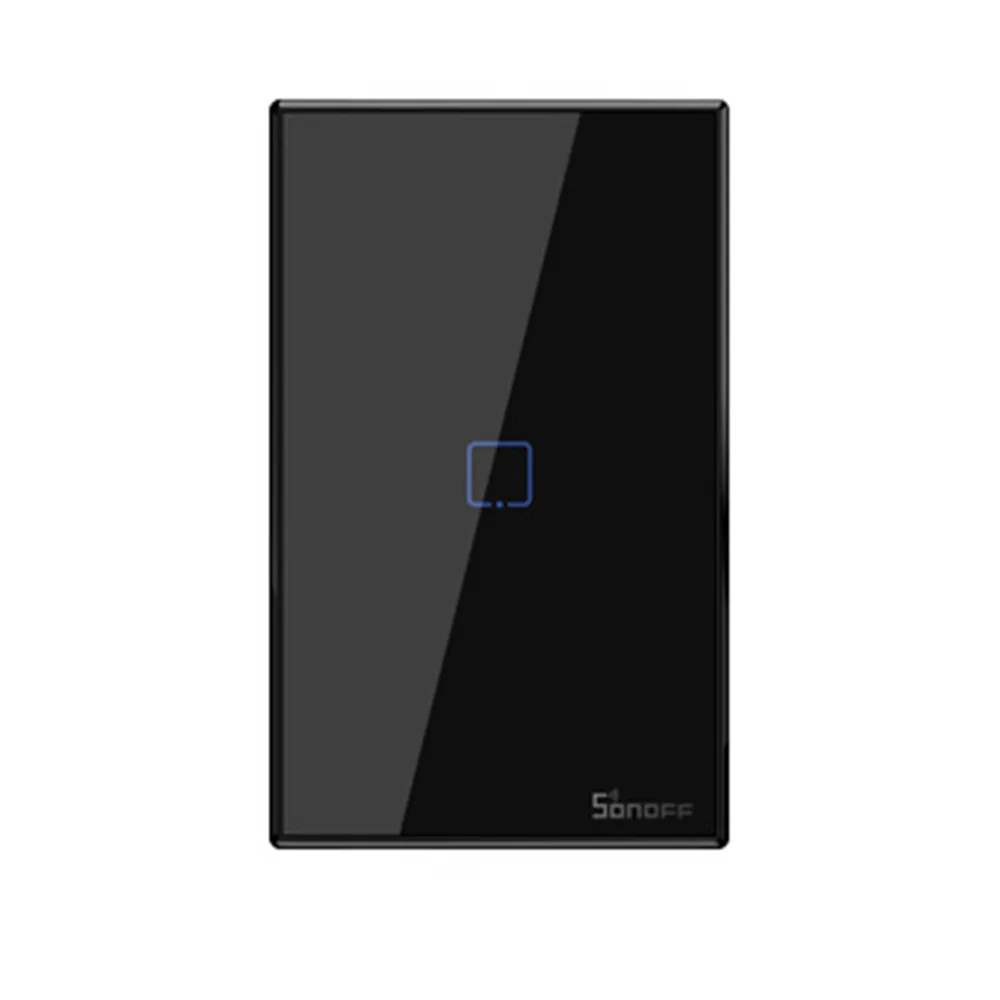 SONOFF T3US TX Smart Wifi Wall Touch Switch Black With Border Smart Home 1/2/3 Gang 433 RF/Voice/APP Control Works With Alexa