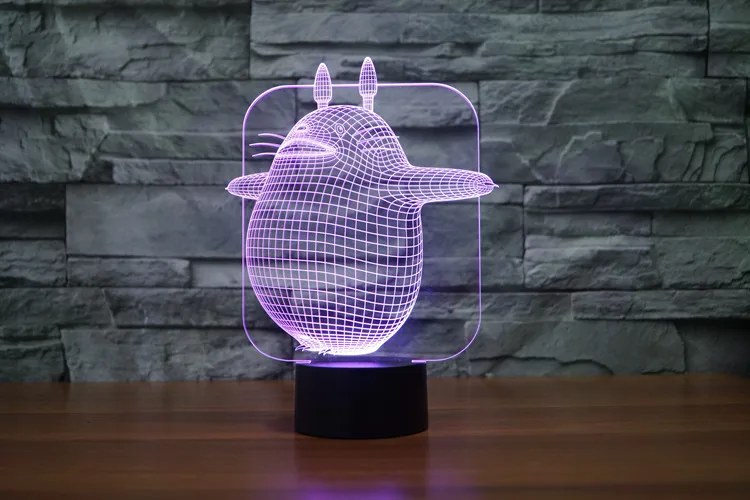 Визуальный светодиодный ночник Totoro 3D Настольная лампа с USB для спальни детской