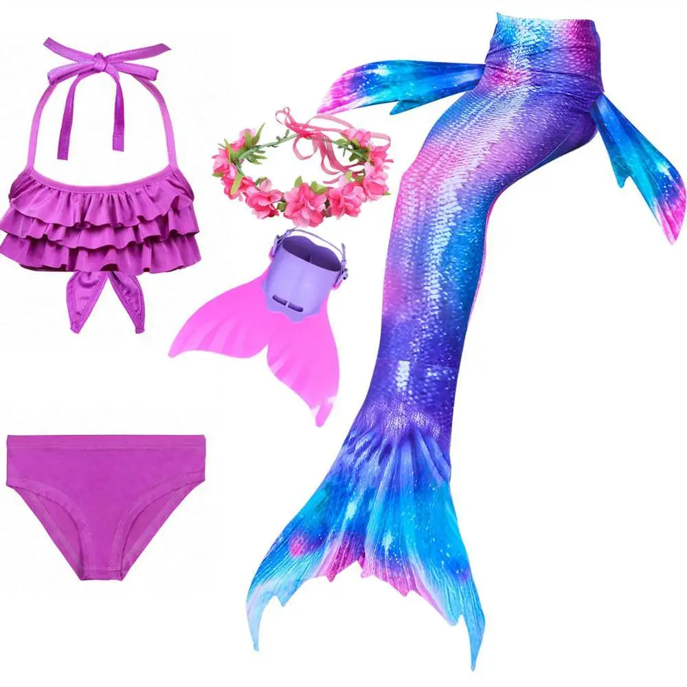 kids girls mermaid tails flippers child swimsuit ariel mermaid tail for
