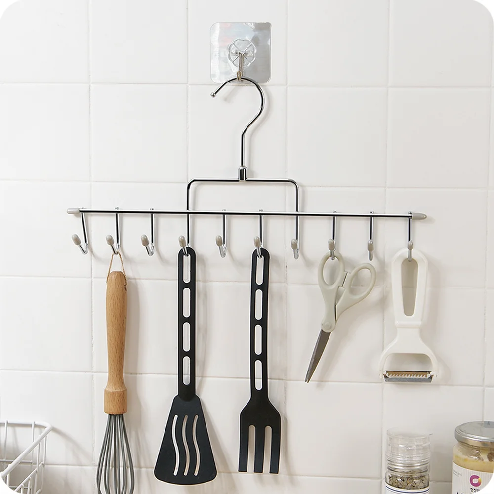 Creative bathroom row hook household kitchen door back storage hanging