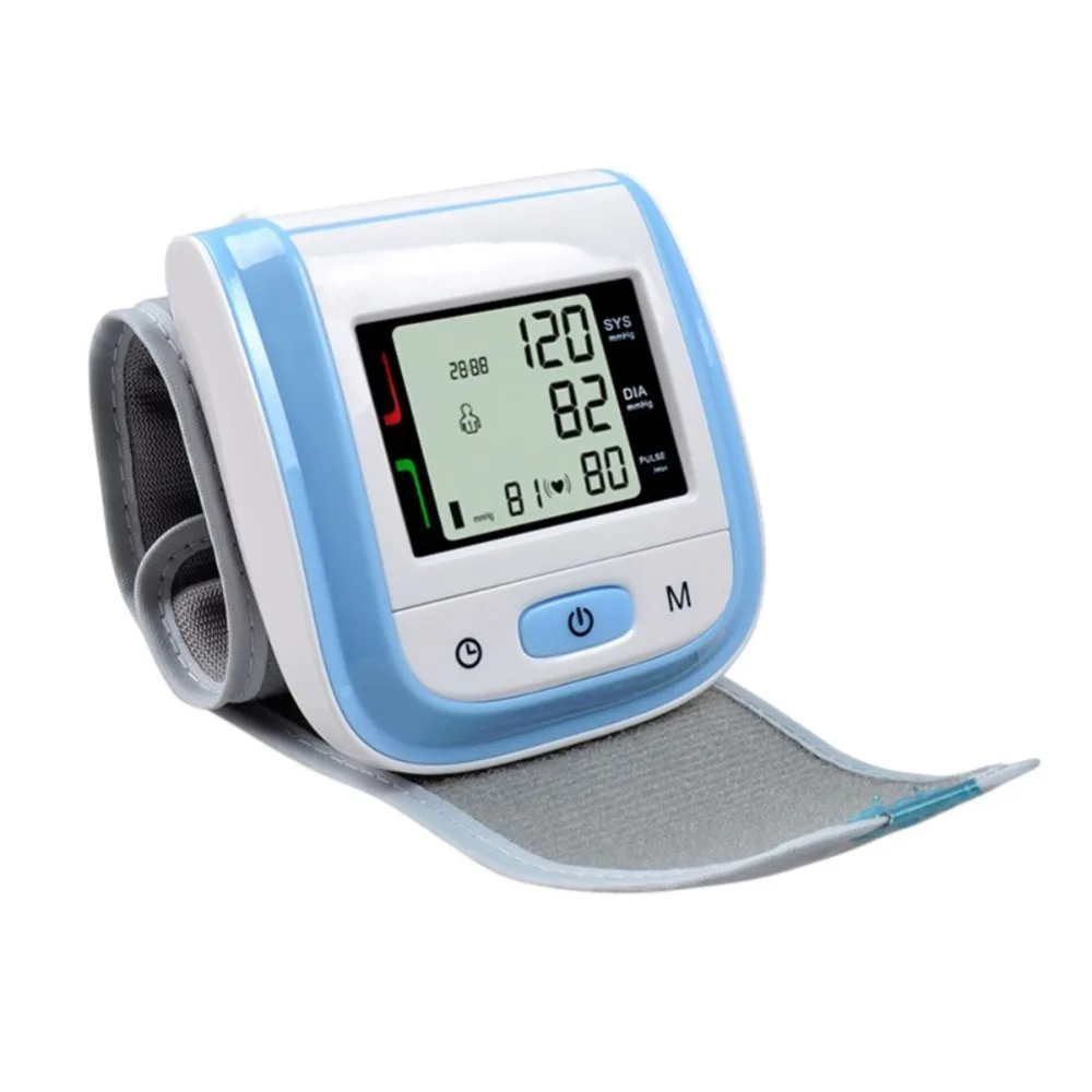 

New Wrist Blood Pressure Monitor Portable Tensiometros Digital LCD Wrist Cuff Blood Pressure Meter Esfingomanometro Pulse