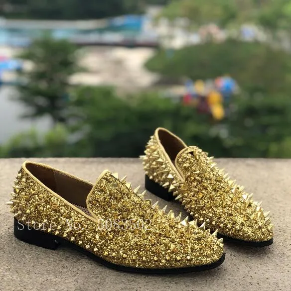 shiny gold flats