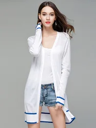 2019 Hot Fashion Long Sweater Spring New Women's Knit Cardigan Long-sleeved Thin Knit Solid Color Sunscreen Female Long Sweaters 2019 Hot Fashion Long Sweater Spring New Women's Knit Cardigan Long-sleeved Thin Knit Solid Color Sunscreen Female Long Sweaters