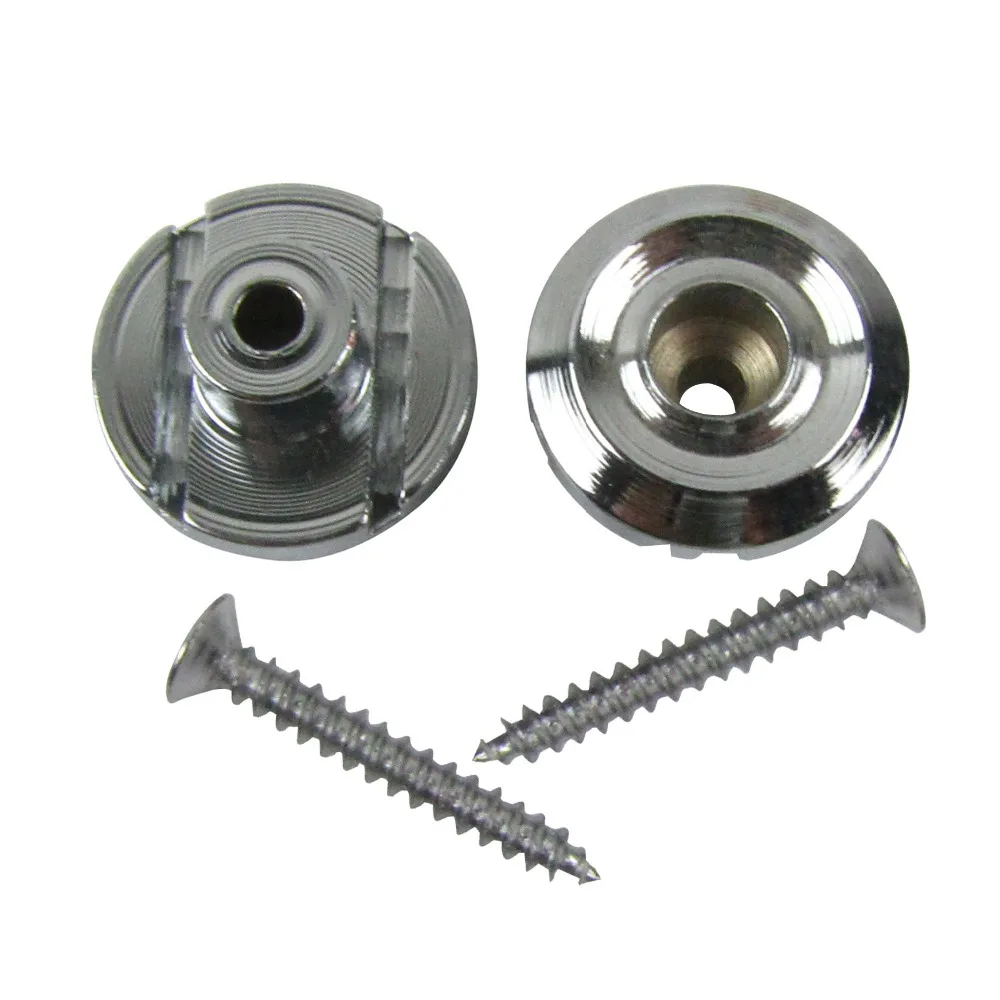 New 2pcs Metal Round Electric Bass Guitar String Retainer Tree Chrome 