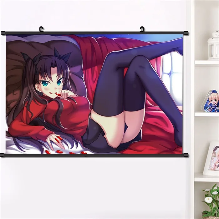 Японское аниме Fate/stay night tohsaka Rin сексуальный косплей стены прокрутки Фреска плакат настенный висящий плакат Otaku домашний декор сбор 40*60 см - Цвет: R