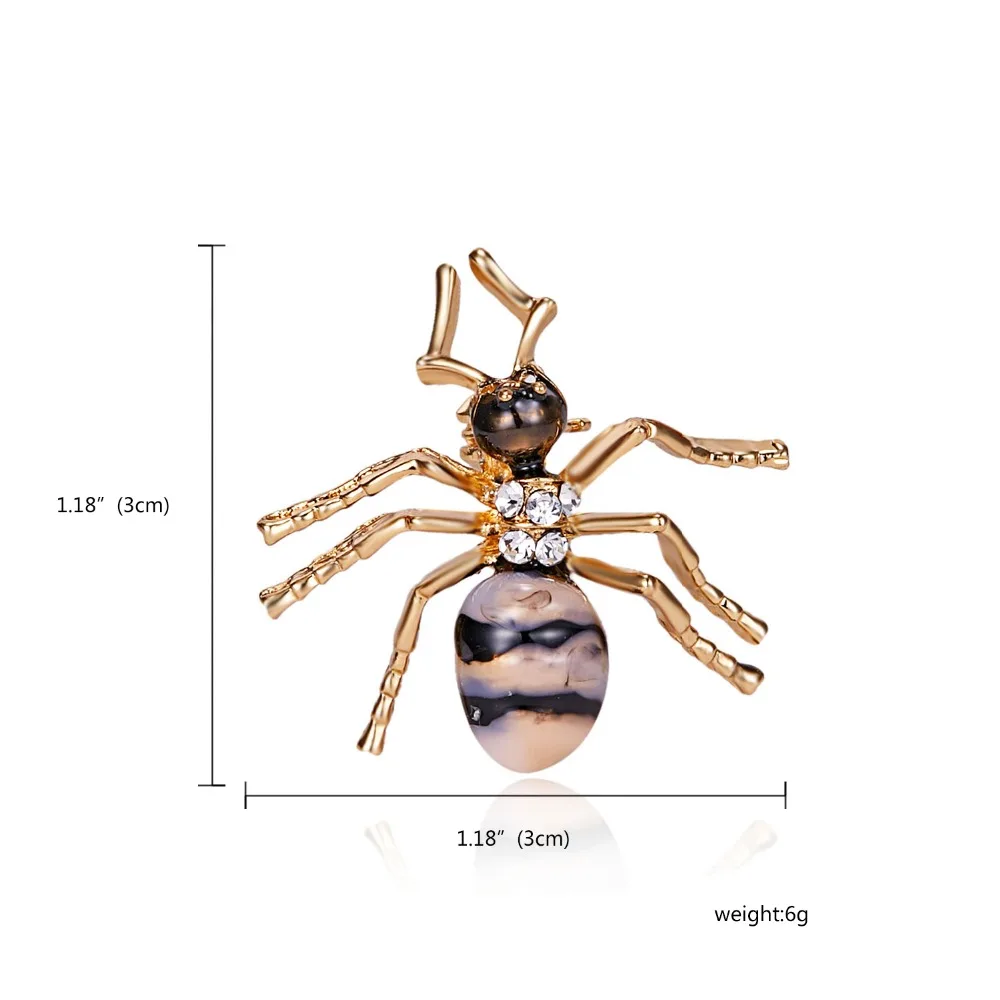 Rinhoo натуральные маленькие животные насекомое муравей броши в виде пчел для женщин Кристалл Бижутерия Аксессуары брошь булавки