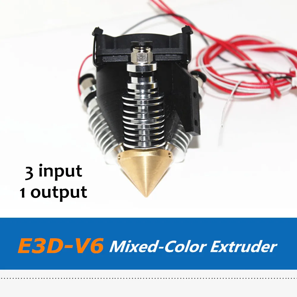 Reprap 3D Printer Parts E3D V6 Triple Inputs One Extruder Kit For Mix