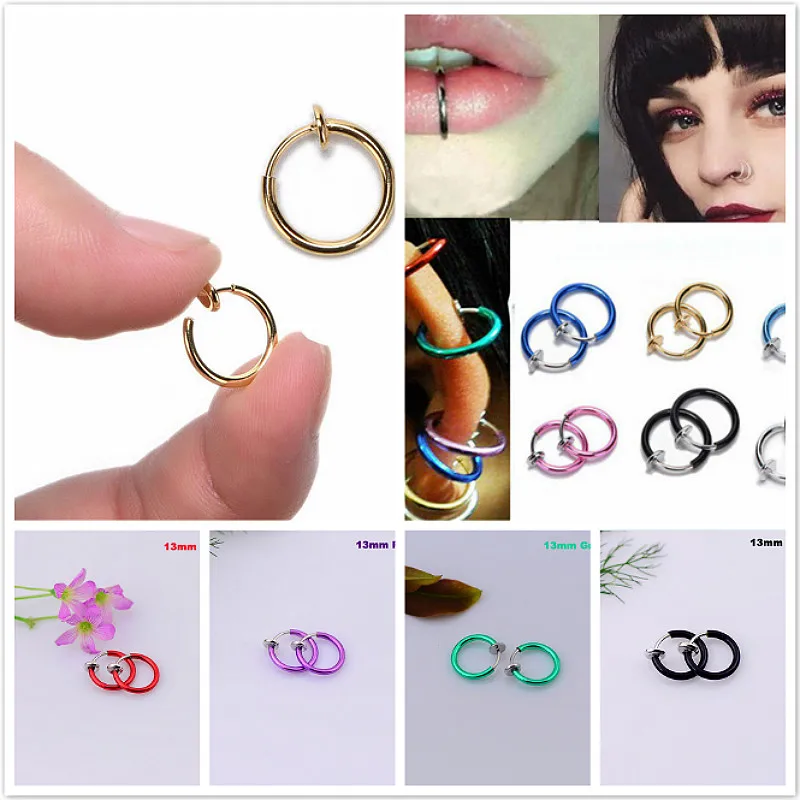 

Fake Septum Medical Titanium Nose Ring Piercing Silver Gold Body Clip Hoop For Women Girls Septum Clip Jewelry Gift