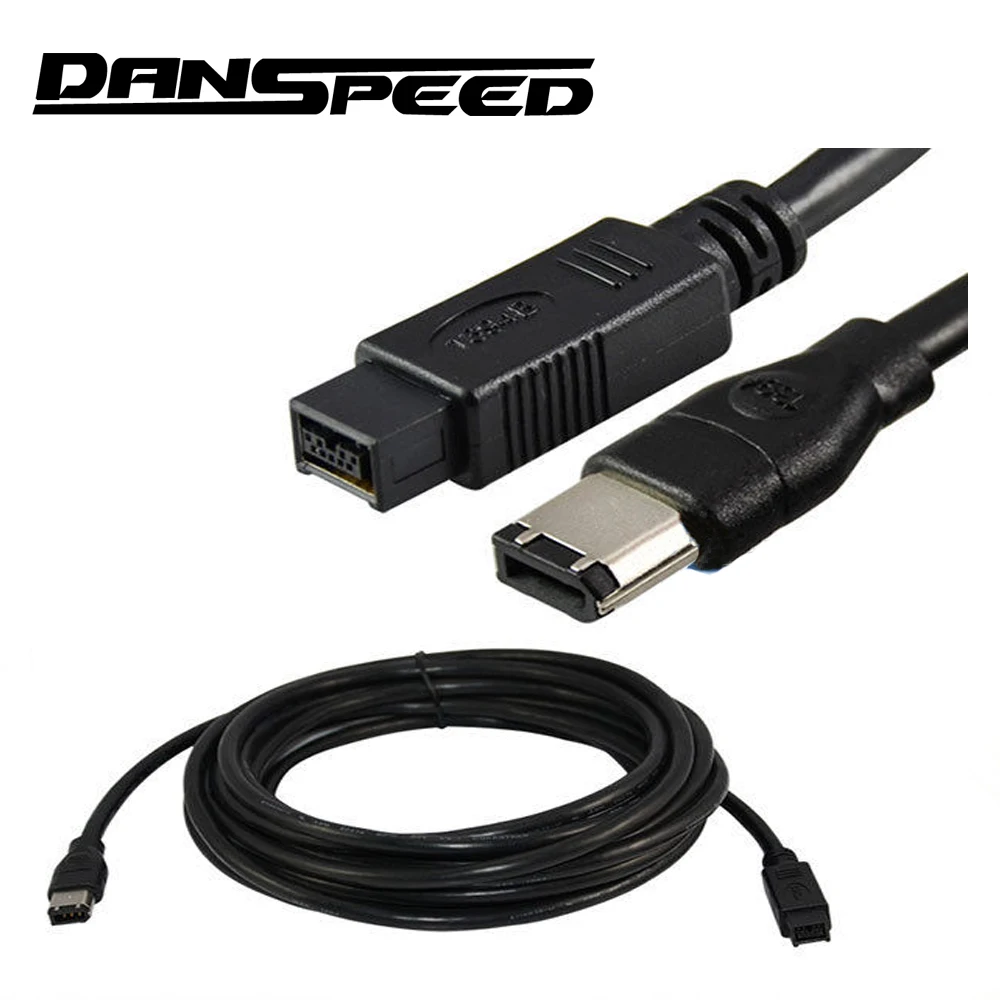 DANSPEED 6 футов 10 15 FireWire 800 IEEE1394 9 pin Male to 400 IEEE1394b DV длина кабеля 1 8 м 3 4 5 | Электроника